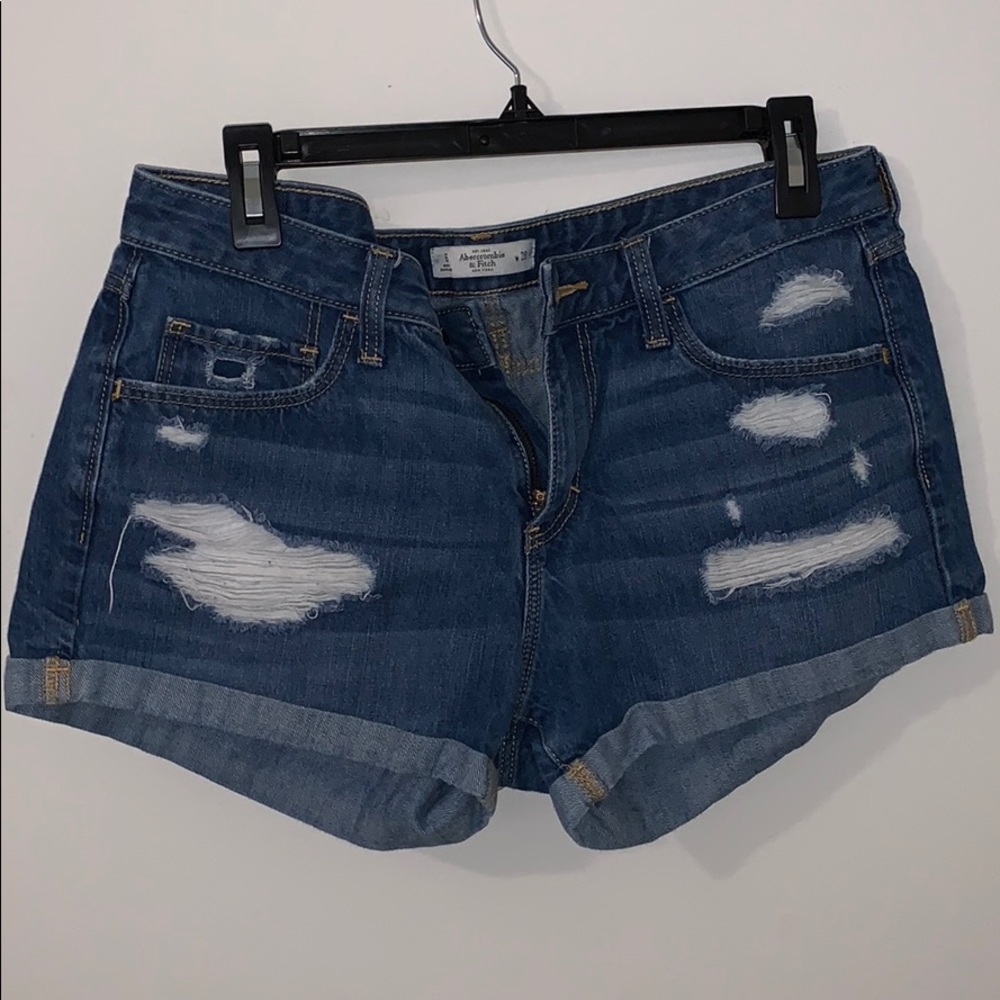 Abercrombie & Fitch distressed denim shorts